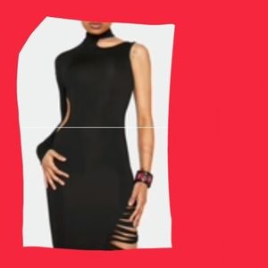 Black cutout dress half & half